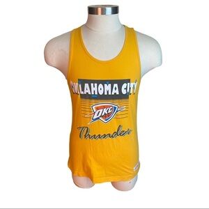 Oklahoma City Thunder NBA Mitchell Ness Yellow Tank Top 90s Throwback Graphic M